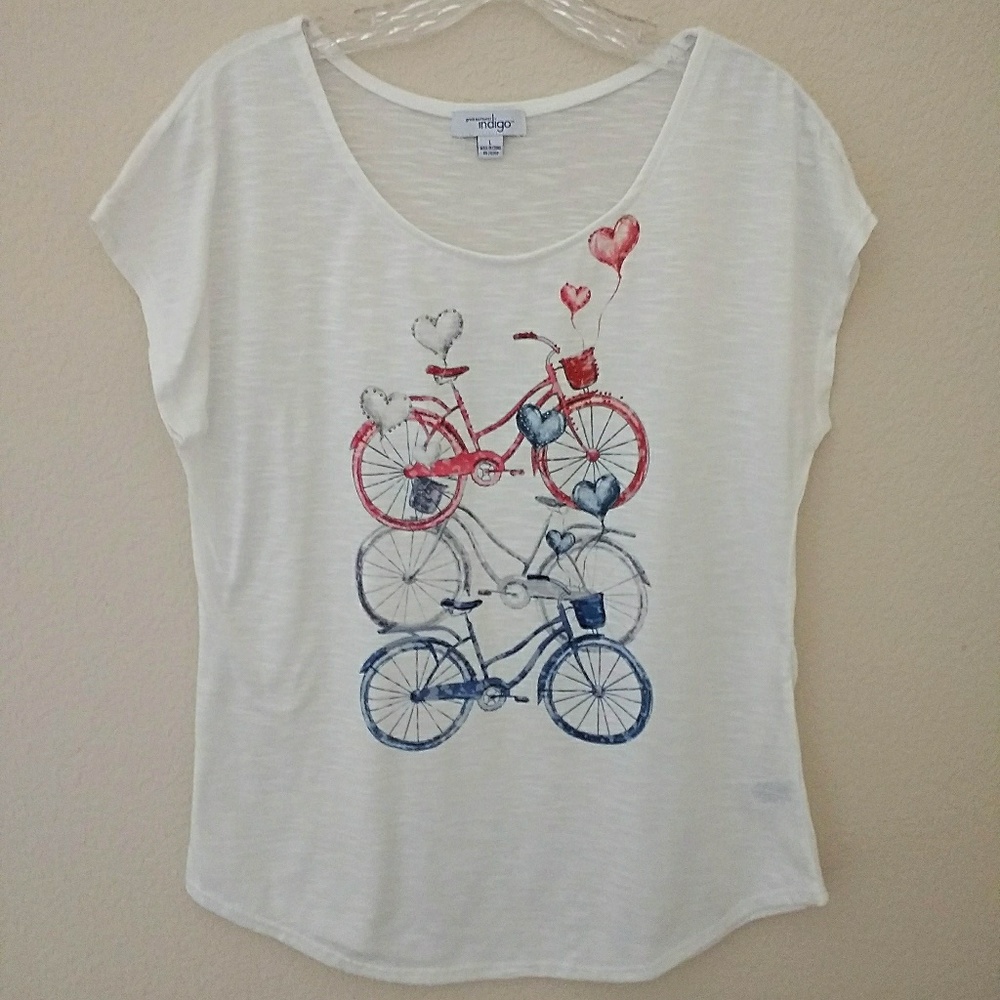 Bicycle graphic print tee studded detail Size L